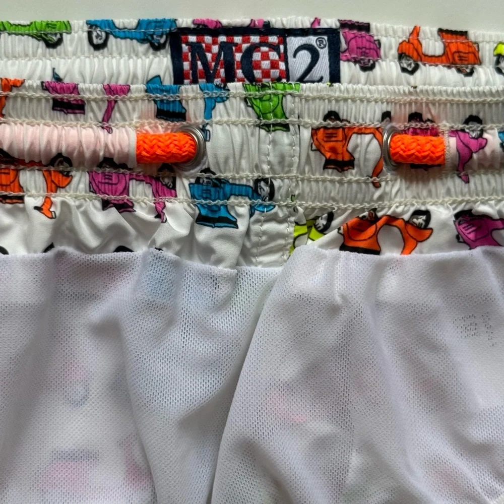 MC2 Saint Barth Boys Lightweight Fabric Swim Shorts Jean Lighting w/ Vespa Print - Picture 11 of 15